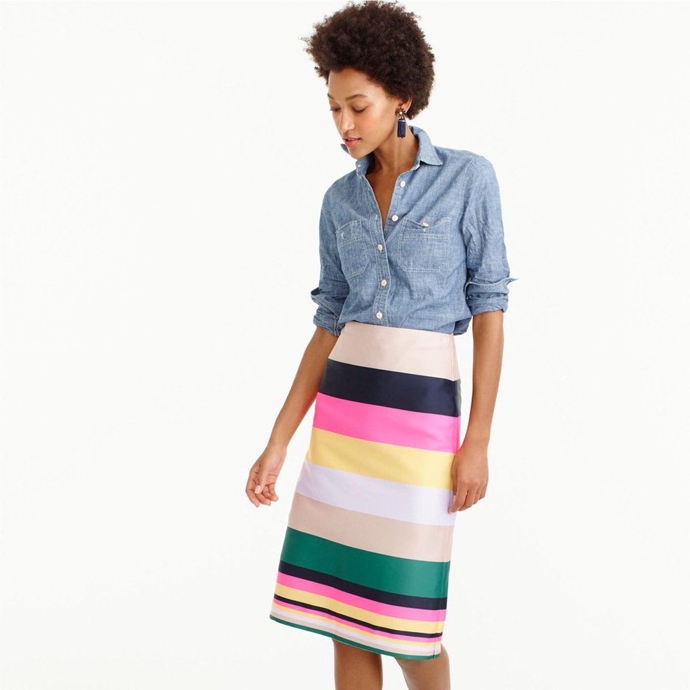 J crew pop stripe skirt